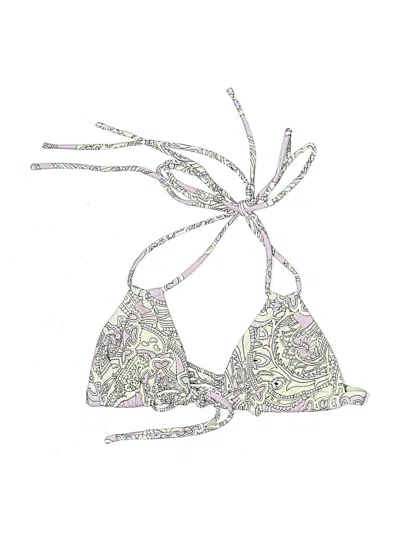 Pre-owned Montce Swimsuit Top Purple Paisley Pattern Swimwear