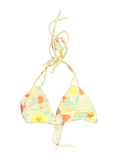 Pre-owned Montce Swimsuit Top Yellow Print Pattern Swimwear