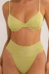 Montce Tamarindo Bikini Bottom In Limon Sparkle In Yellow