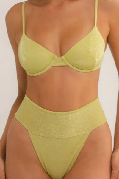 Montce Tamarindo Bikini Bottom In Limon Sparkle In Yellow