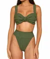 Montce Tamarindo Bikini Bottom In Olive Micro Scrunch In Green
