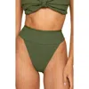 Montce Ac High Rise Bikini Bottoms Olive Micro Scrunch In Olive Micro Scrunch