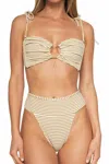 Montce Tamarindo Binded Bikini Bottom In Neutral Stripe In White