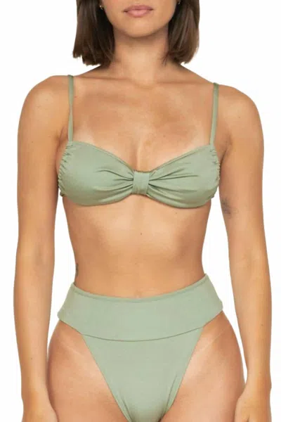 Montce Tamarindo Binded Bikini Bottom In Sage Green Rib