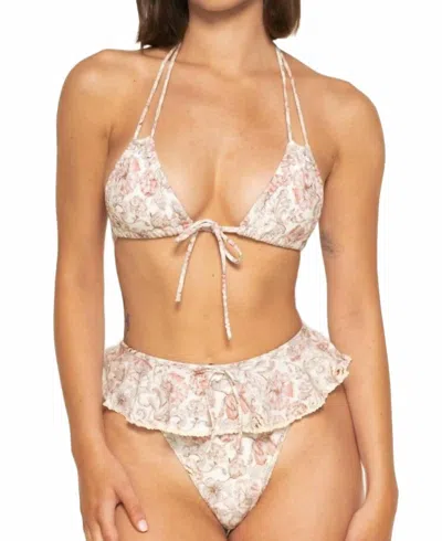 Montce Tamarindo Ruffle Bikini Bottom In Venecia Floral In Neutral