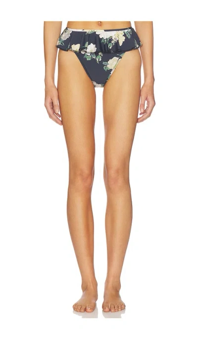 Montce Tamarindo Ruffle High Waist Bikini Bottom In Blue