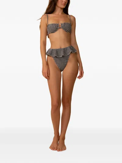 Montce Tamarindo Ruffled Bikini Bottoms In Black