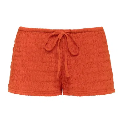 Montce Tangerine Low-rise Drawstring Short In Orange