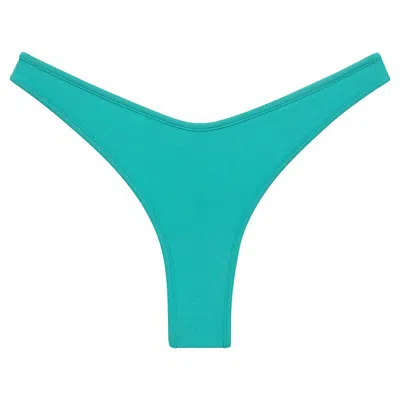 Montce Teal Binded Thong Bikini Bottom In Blue