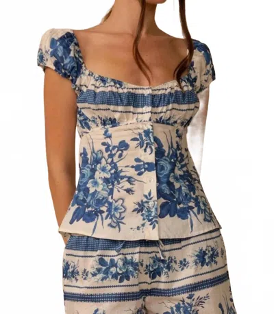 Montce Toile Stripe Millie Top In Blue In Multi