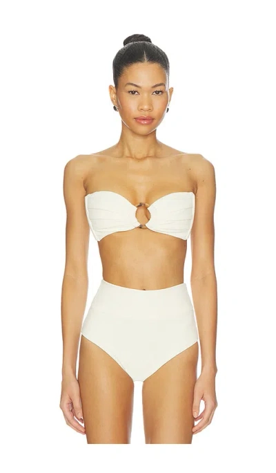 Montce Tori Bandeau Bikini Top In White
