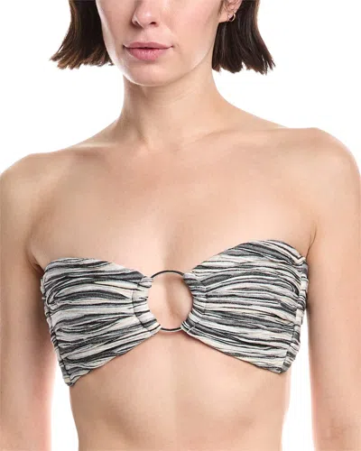 Montce Tori Ties Bandeau Bikini Top In Gray