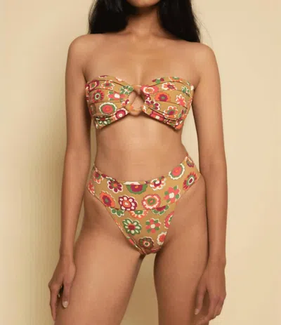Montce Tori Ties Bandeau Bikini Top In Mazzy Floral In Multi