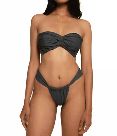 Montce Turban Bikini Top In Charcoal In Black