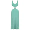 Montce Crochet Ky Maxi Dress In Turquoise In Animal Print