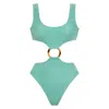 Montce Crochet Paula Bikini Bottom In Turquoise In Blue