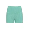 Montce Turquoise Crochet Micro Bike Short In Green
