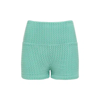 Montce Turquoise Crochet Micro Bike Short In Green