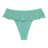 Montce Turquoise Crochet Tamarindo Ruffle Bikini Bottom In Green