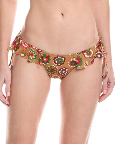Montce Uno Ruffle Bows Bikini Bottom In Brown