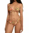 Montce Uno Ruffle Bows Bikini Bottom In Mazzy Floral In Multi