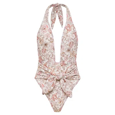 Montce Venecia Floral Tropez Tie-up One-piece In Multi