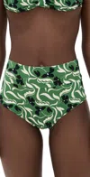 Montce Veronica Floral Added Coverage High Rise Bikini Bottoms Veronica Floral In Green