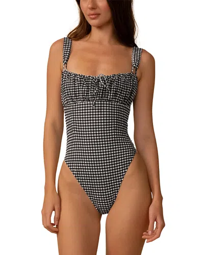 Montce Victoria Gingham One Piece Swimsuit In Black