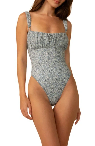 Montce Victoria Petite Fleur One-piece Swimsuit In Gray