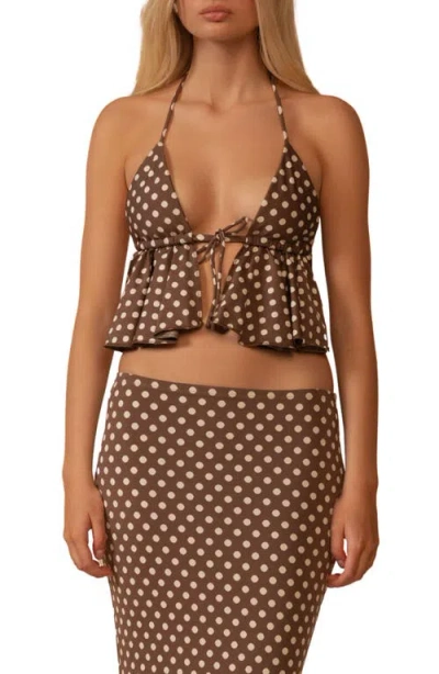 Montce Vivian Emma Cover-up Crop Top In Brown