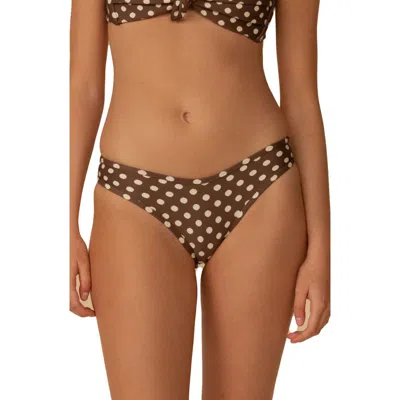 Montce Vivian Lulu Polka Dot Bikini Bottoms In Brown