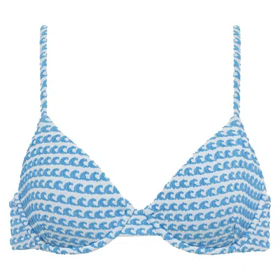 Montce Wave Repeat Dainty Bikini Top In Multi