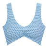 Montce Wave Repeat Kim Variation Bikini Top In Blue