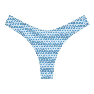 Montce Wave Repeat Lulu (zig-zag Stitch) Bikini Bottom In Blue