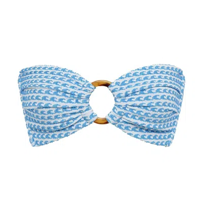 Montce Wave Repeat Tori Ties Bandeau Bikini Top