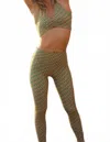 Montce Wide Band Legging In Geo In Green