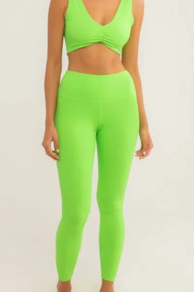 Montce Wide Band Legging In Lima Micro Rib In Red