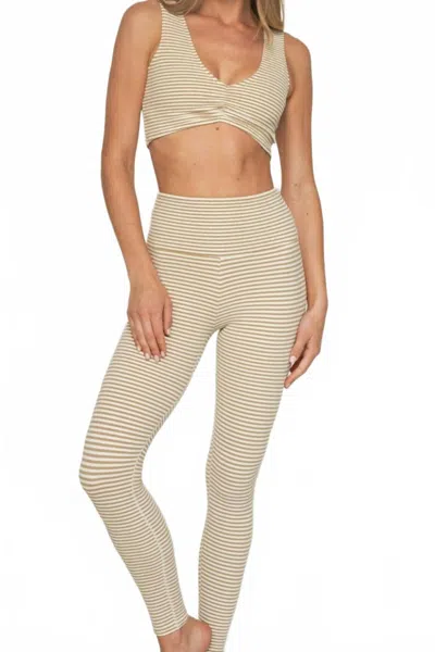 Montce Wide Band Legging In Neutral Stripe In Multi
