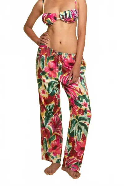 Montce Wide-leg Drawstring Pant In Isla Floral In Multi
