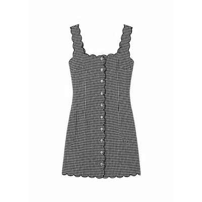 Montce Women's Black & White Micro Gingham Betsie Scalloped Dress In Black/white