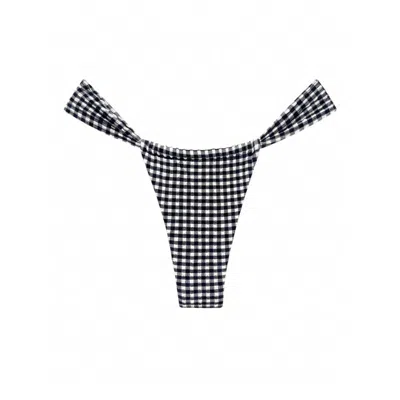 Montce Women's Black & White Micro Gingham Sandra Bikini Bottom In Black/white
