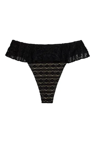 Montce Tamarindo Ruffle Highwaist Bikini Bottom In Black