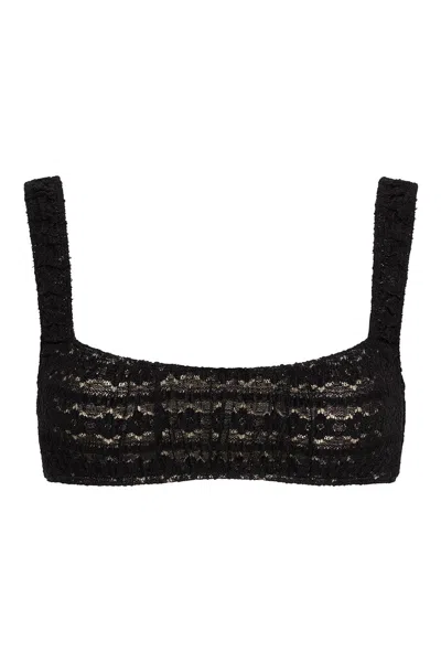 Montce Women's Black Daisy Lace Zoe Bikini Top