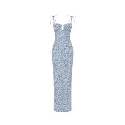 Montce Women's Blue Petite Fleur Petal Long Slip Dress