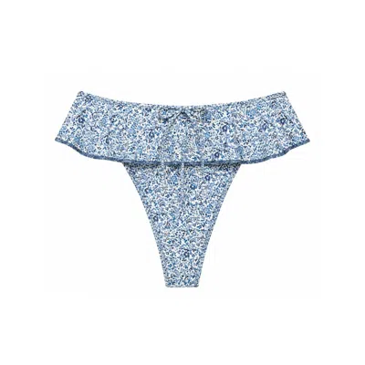 Montce Women's Blue Petite Fleur Tamarindo Ruffle Bikini Bottom