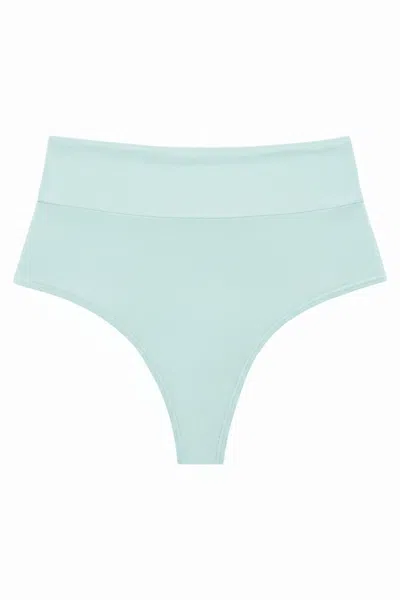 Montce Women's Blue Seafoam Silkie Added Coverage High Rise Bikini Bottom