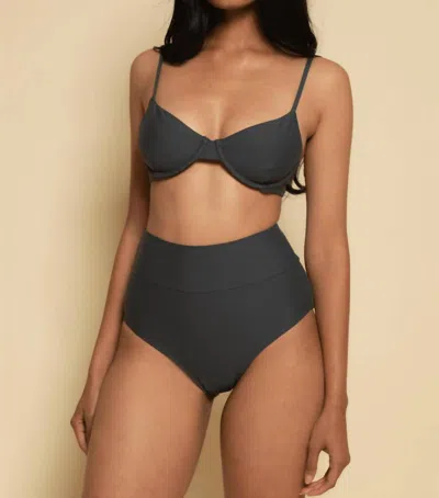 Montce Women's Dainty Bikini Top In Charcoal In Black