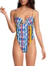 MONTCE WOMEN'S ELANY ABSTRACT STRIPED ONE PIECE SWIMSUIT