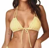 Montce Women's Euro Bow Bikini Top In Canary Stripe In Yellow
