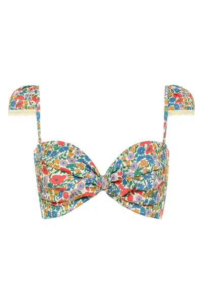 Montce Women's Florencia Floral Cabana Bikini Top W Trim In Multi